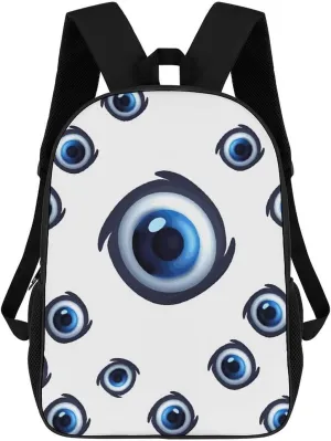 Evil Eyes Business Laptop Backpack for Women Men 17 Inch Carry on Backpack Waterproof Black Bookbag Fashion Lightweight Backpacks for Travel Hiking Camping Casual Daypack Backpacks