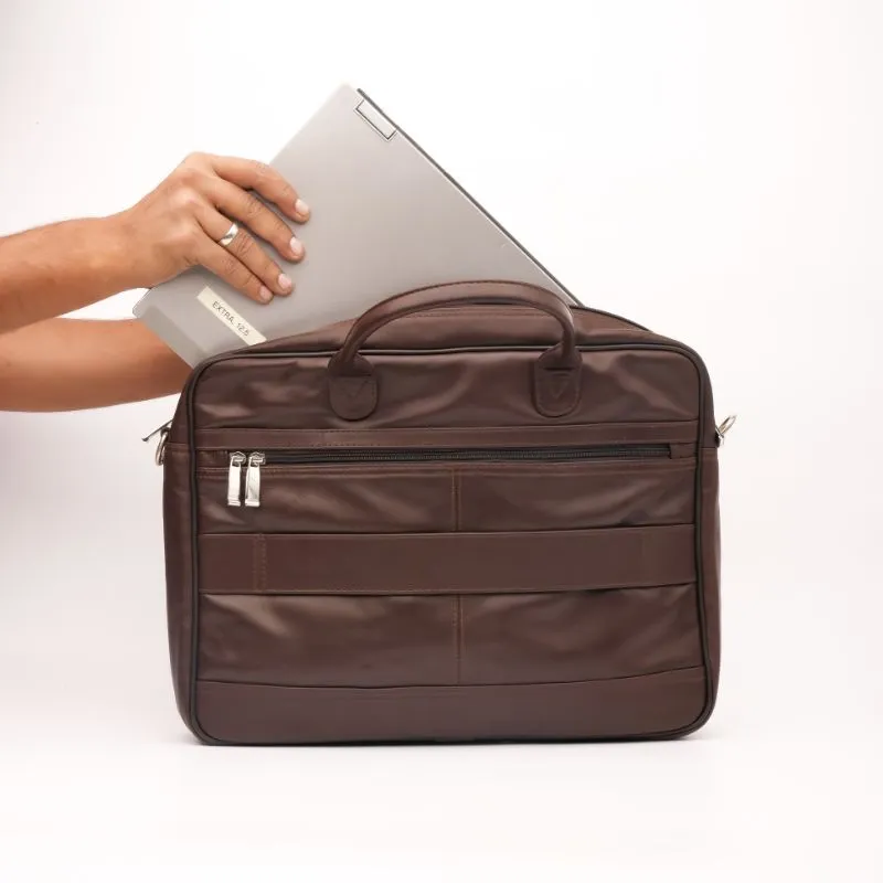 Executive Brown Leather Laptop Bag