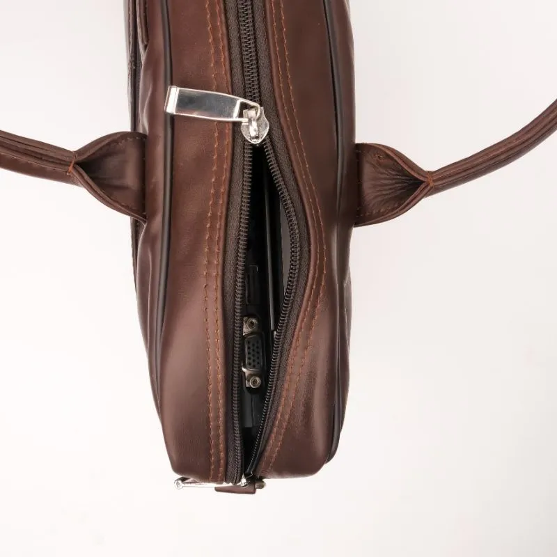 Executive Brown Leather Laptop Bag
