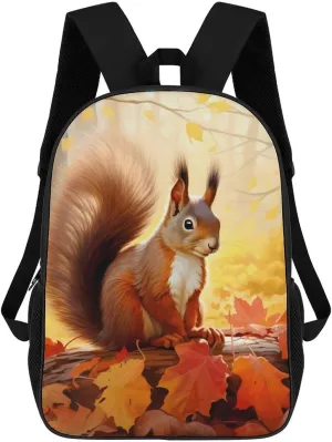Fall Squirrel Travel Backpack Carry On Backpack 17 Inch Laptop Bag Casual Daypack for Weekender Business Hiking