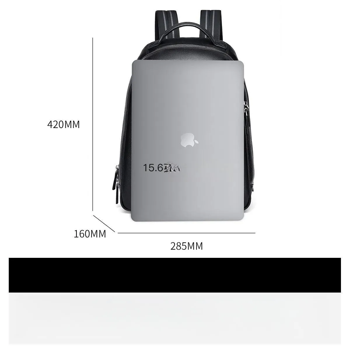 Fashion Men's Leather Backpack Teen Black School Bag Boy College School Bag