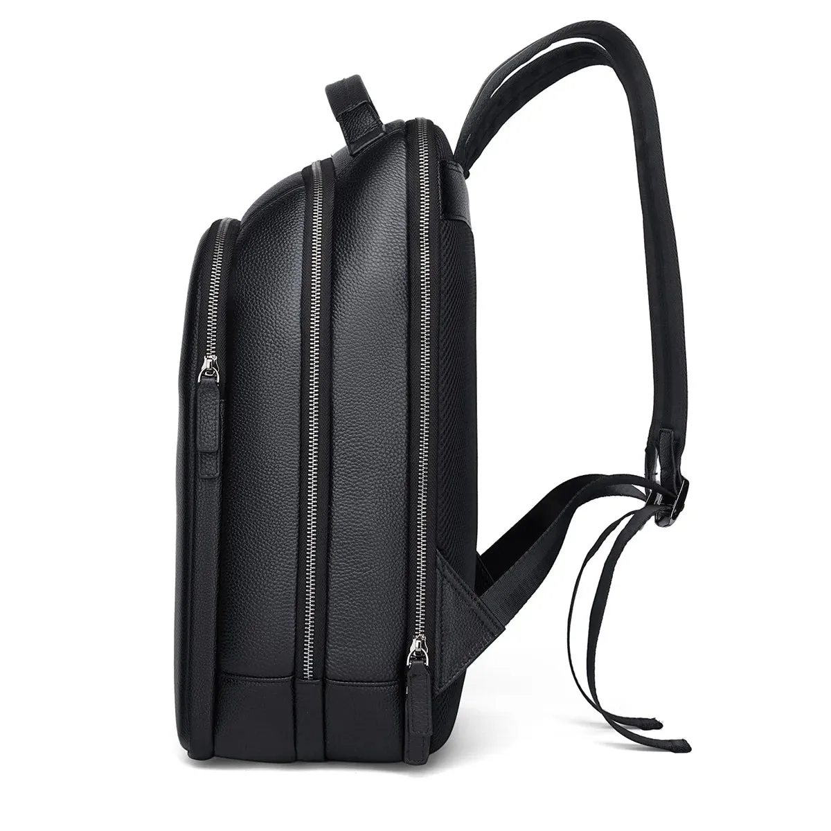 Fashion Men's Leather Backpack Teen Black School Bag Boy College School Bag