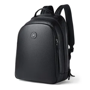 Fashion Men's Leather Backpack Teen Black School Bag Boy College School Bag