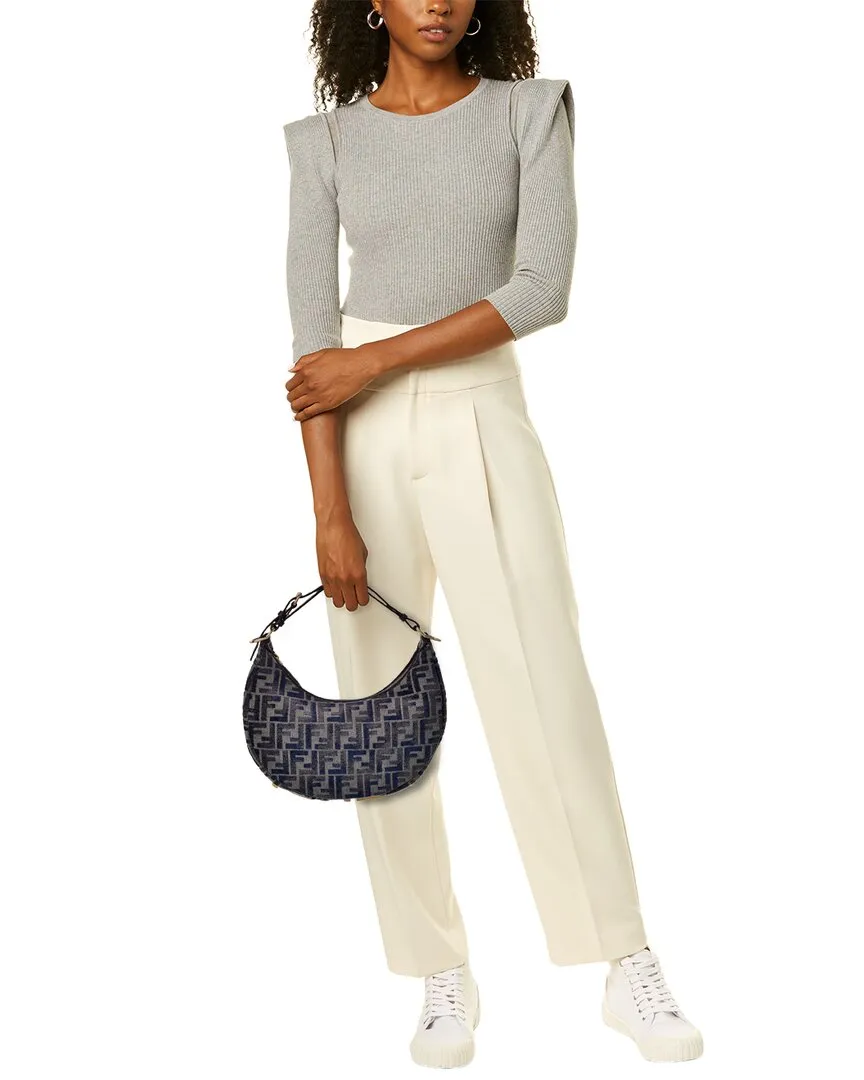 FENDI Fendigraphy Small FF Chenille & Leather Hobo Bag