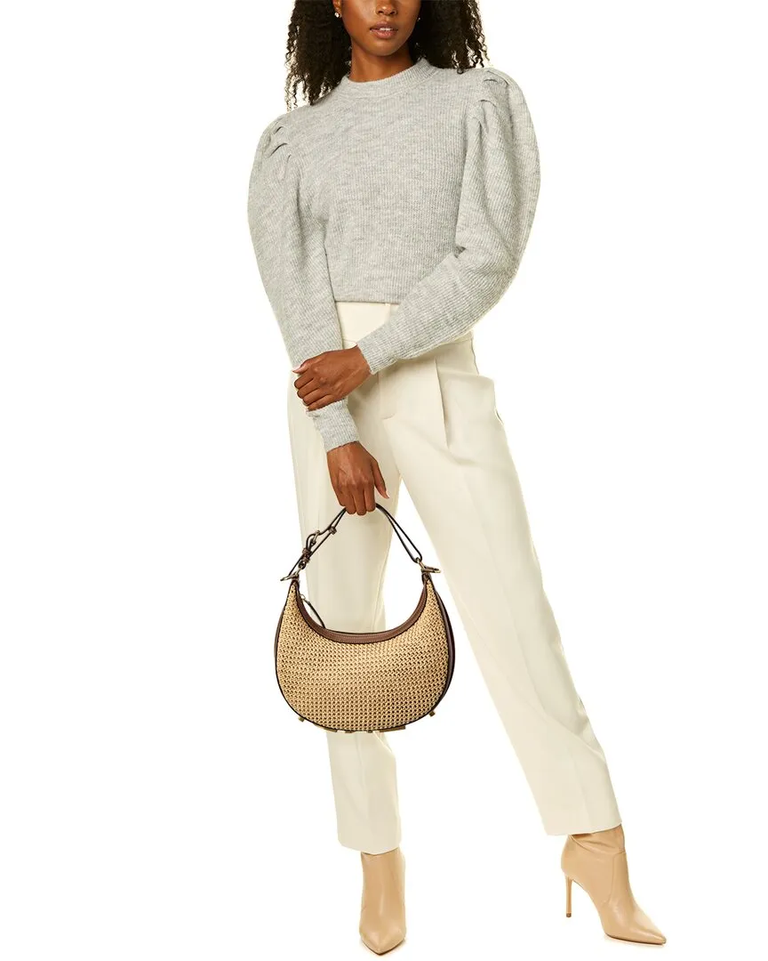 FENDI Fendigraphy Small Macramé & Leather Hobo Bag