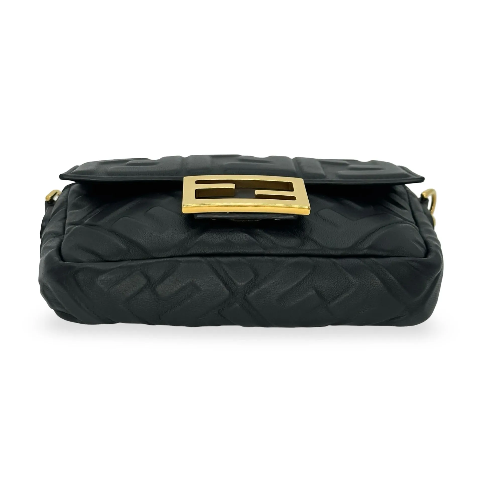 FENDI: FF Embossed Nappa Mini Baguette