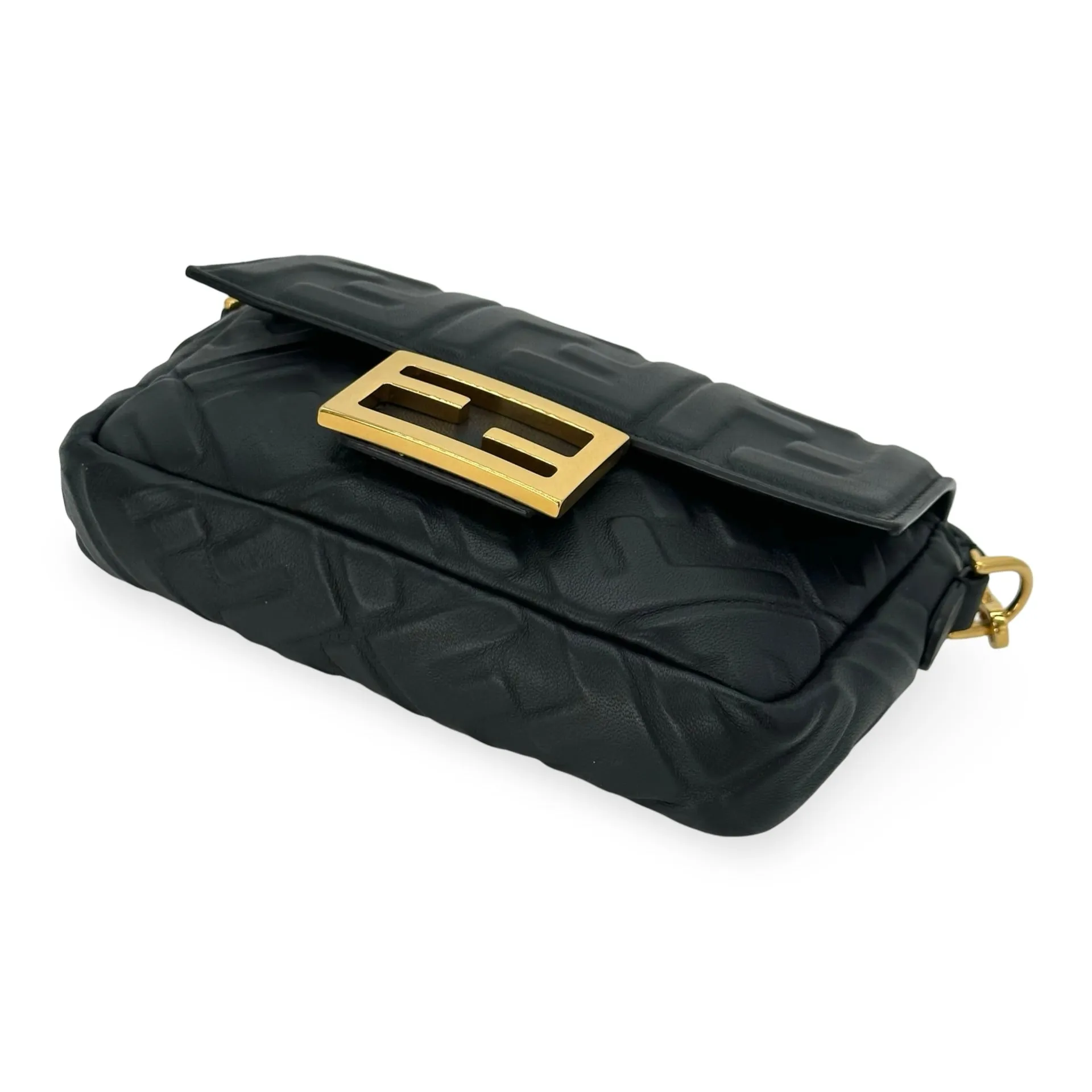 FENDI: FF Embossed Nappa Mini Baguette