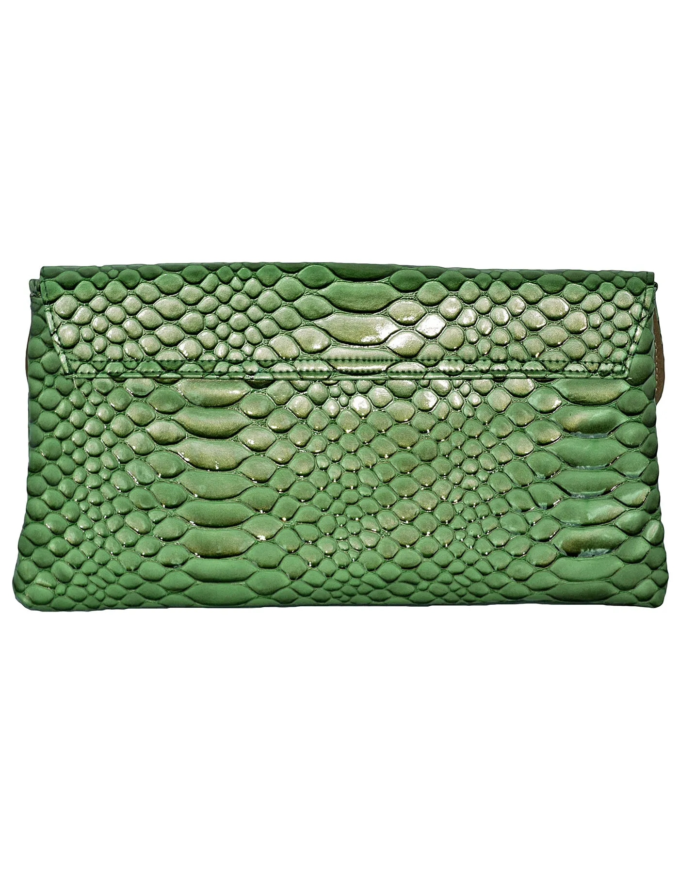 Fino RF-06 Faux Patent Crocodile Faux Leather Clutch Bag with Chain