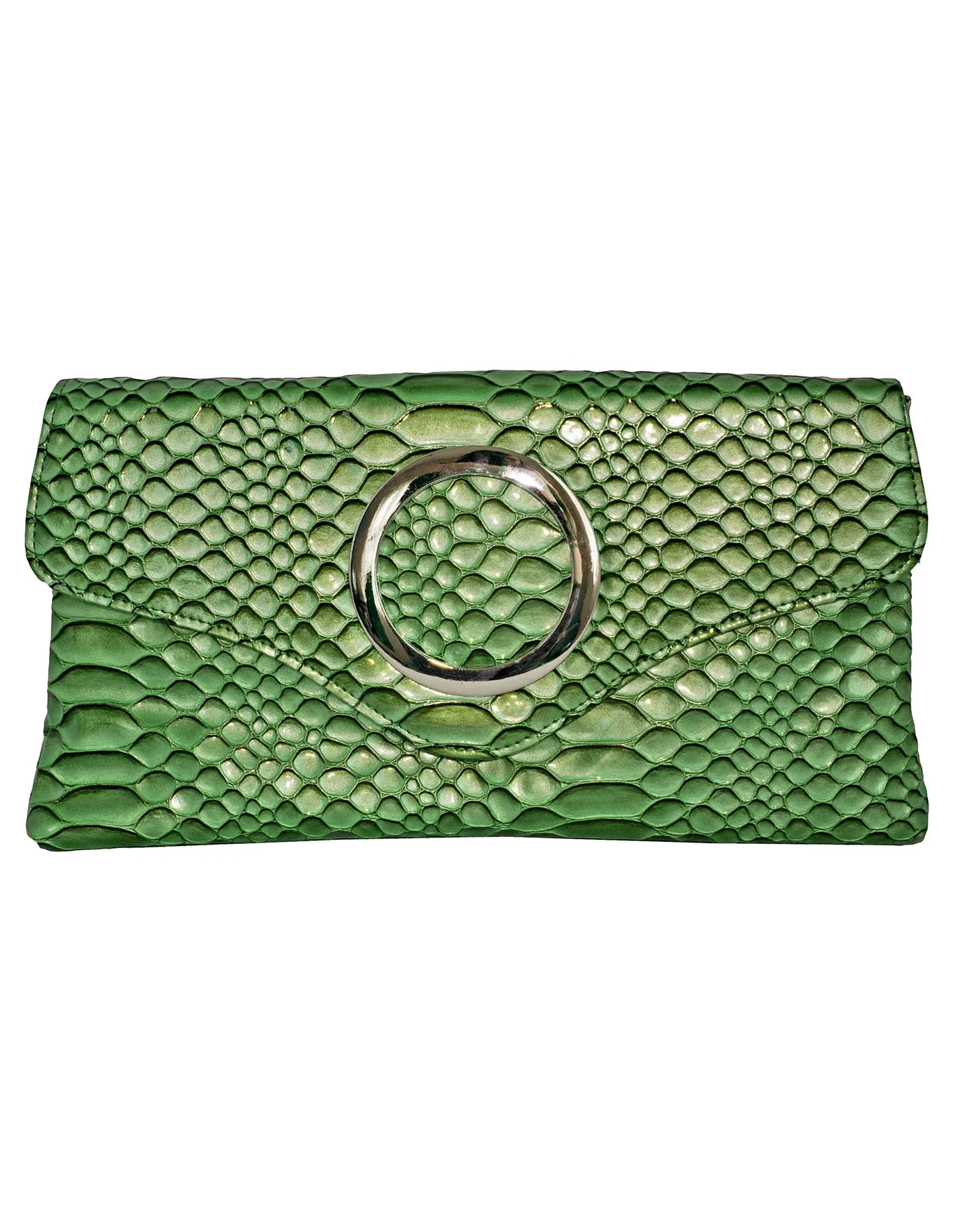 Fino RF-06 Faux Patent Crocodile Faux Leather Clutch Bag with Chain