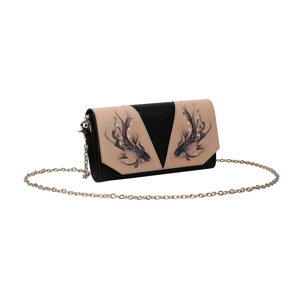 Fish Black Crossbody Clutch
