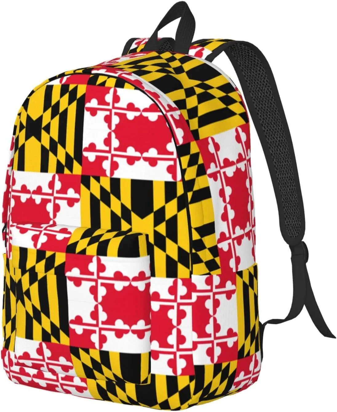 Flag Of Maryland Print Canvas Backpack Women,Mens Travel Casual Daypack Bookbag For Laptop Work Travel Hiking