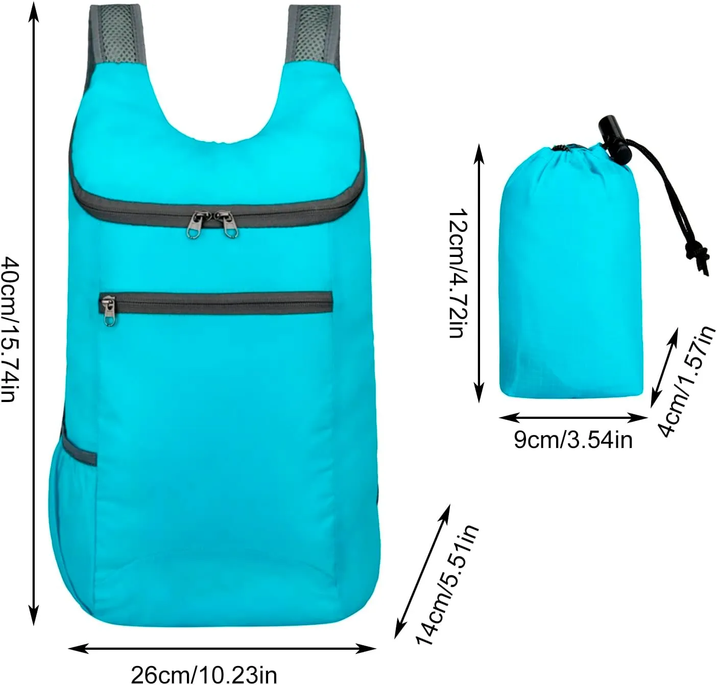 Folding Hiking Backpack Outdoor Custom Travel Bag With Sport Bag Gym Men Lightweight Sport Large (BU1, One Size)