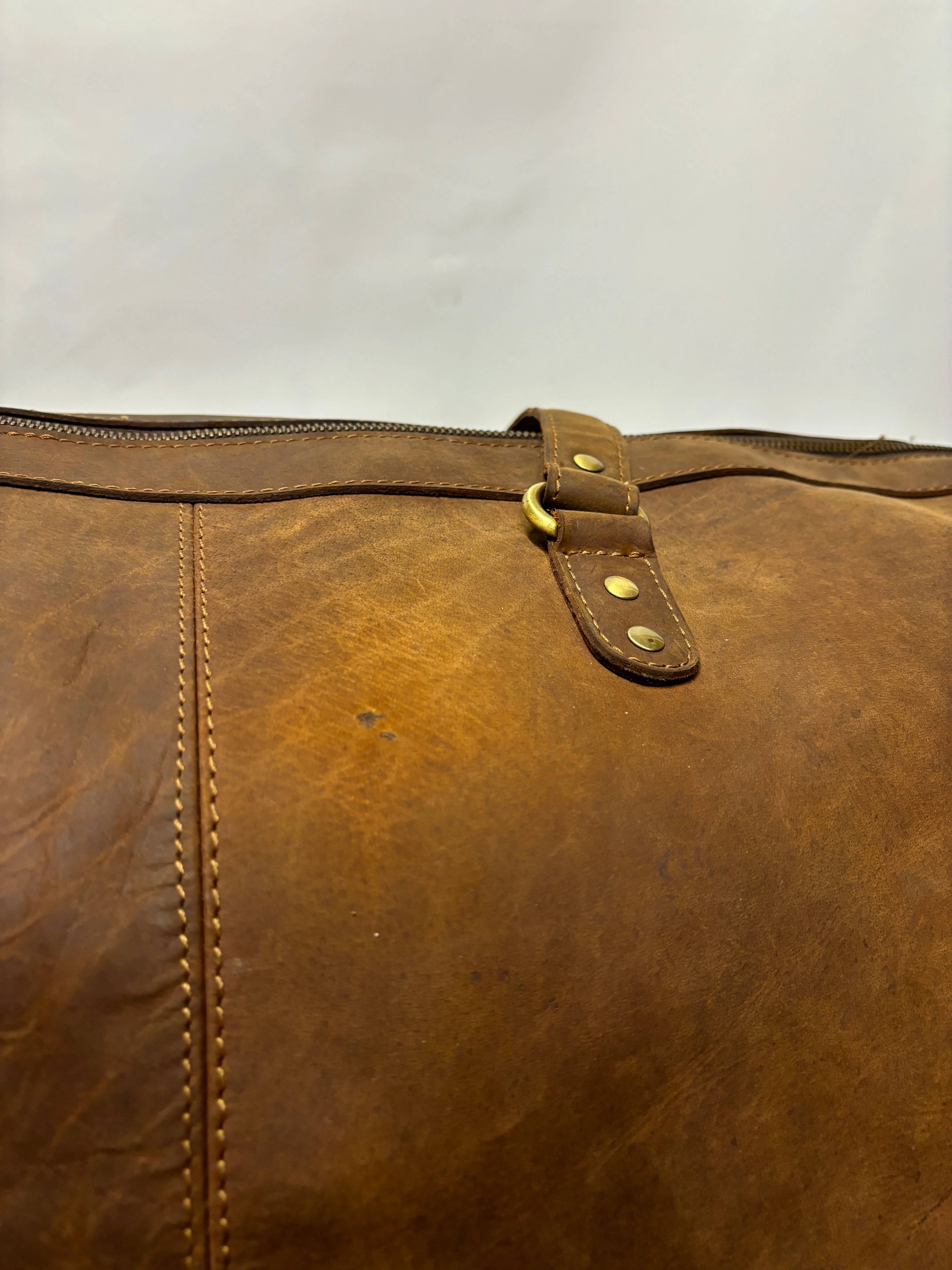 Forbes & Lewis Brown Leather Weekender Bag Large