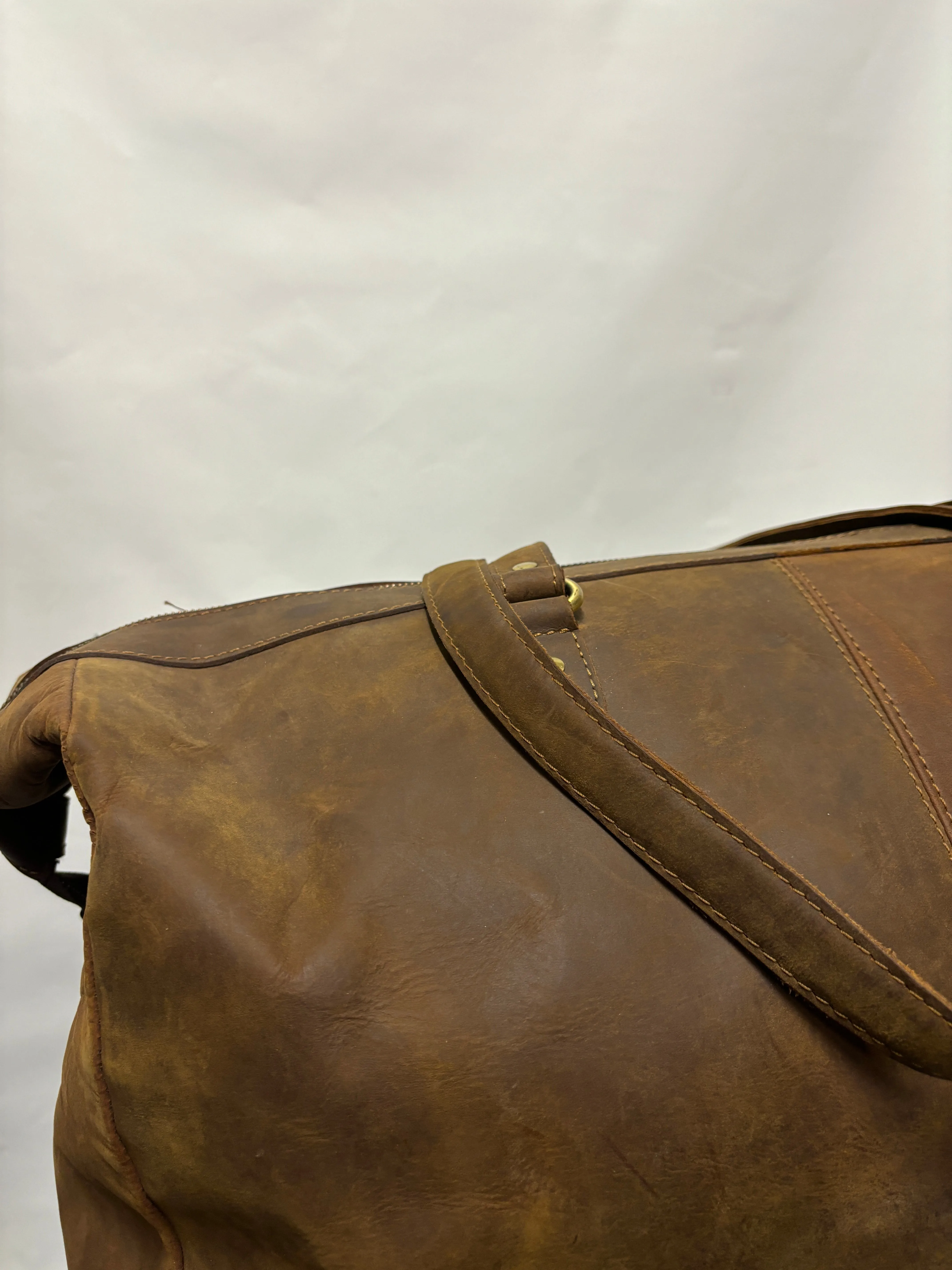 Forbes & Lewis Brown Leather Weekender Bag Large