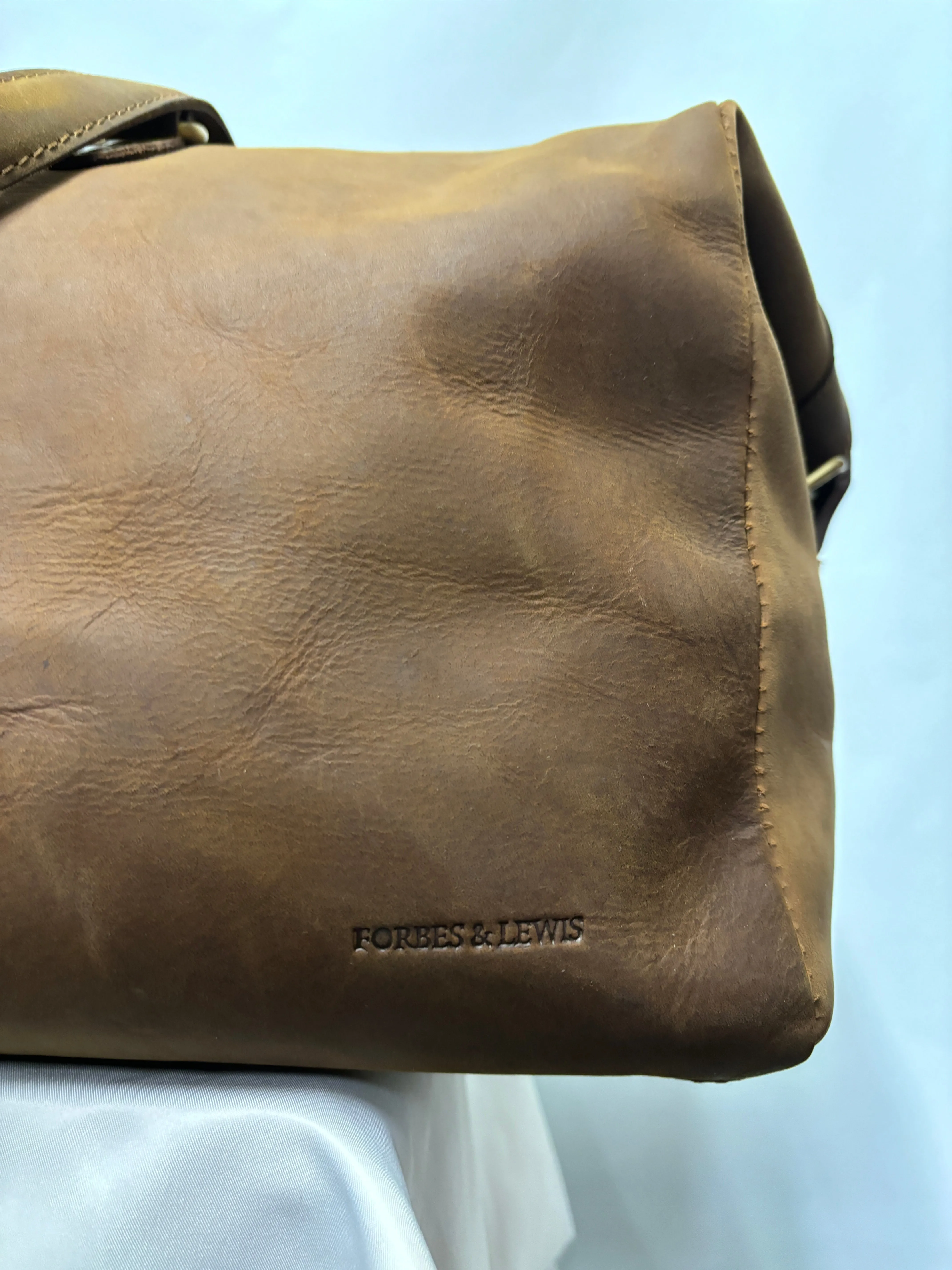 Forbes & Lewis Brown Leather Weekender Bag Large
