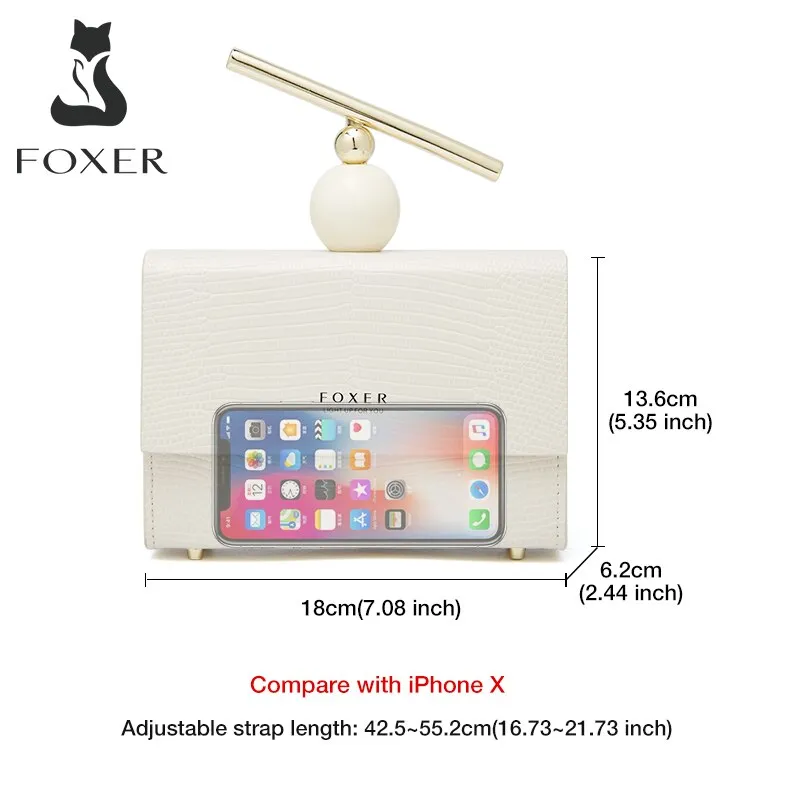 FOXER Fashion Original Design Lady Versatile Handbag High Quality Messenger Square Female Bag ClassicBox Shoulder Woman Bag