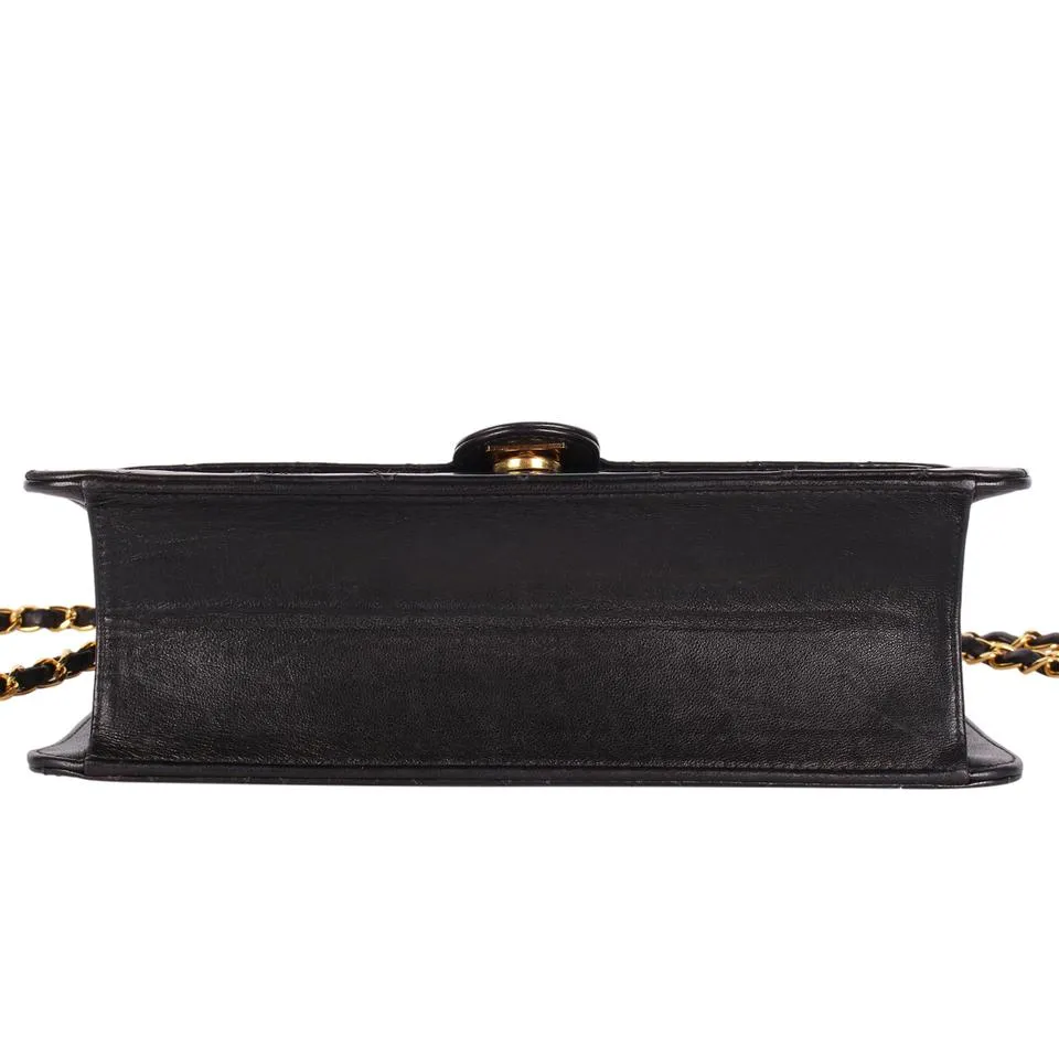 Front Flap Snap Shoulder Bag Black