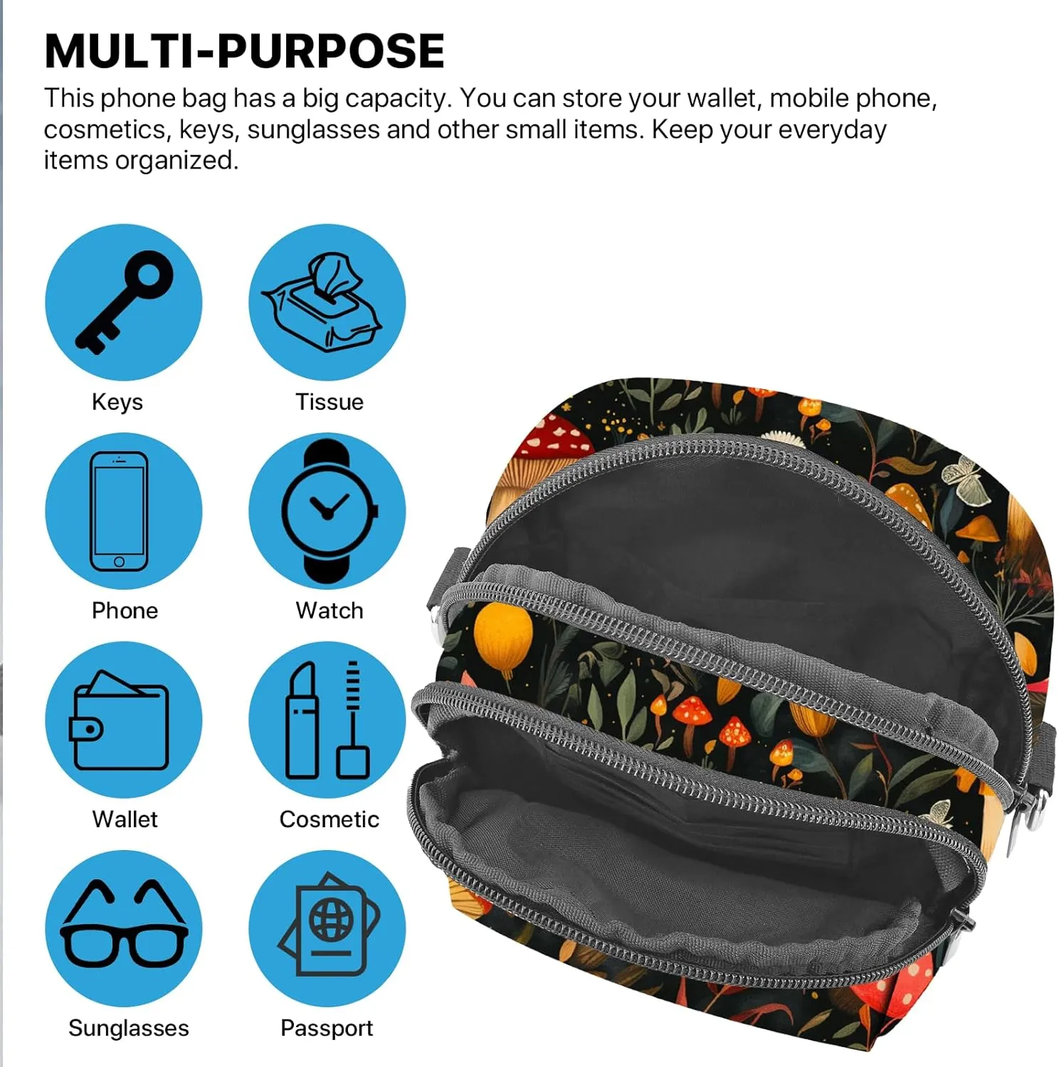 FyLybois Crossbody Purse for Women Cell Phone Bag Casual Shoulder Bags Wallet with Adjustable Strap for Travel