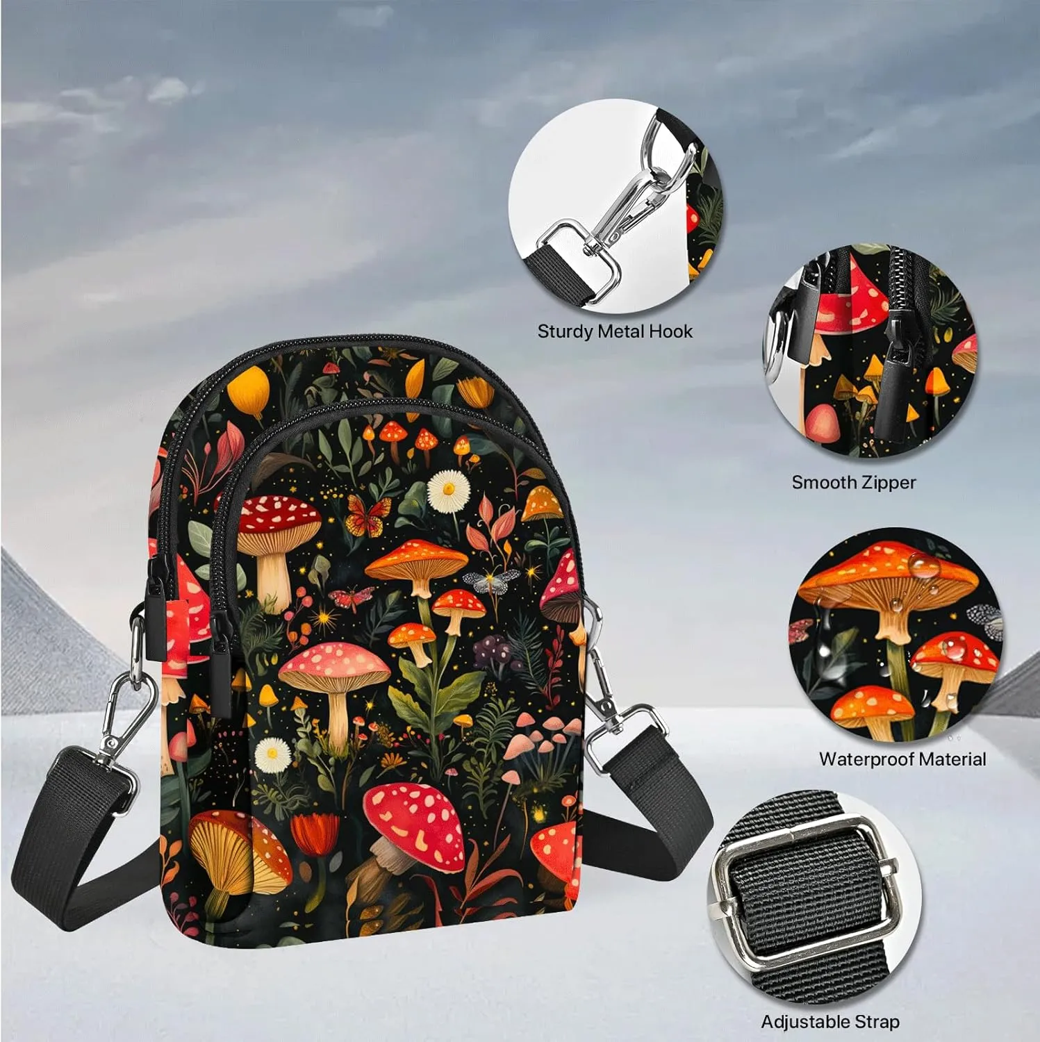 FyLybois Crossbody Purse for Women Cell Phone Bag Casual Shoulder Bags Wallet with Adjustable Strap for Travel