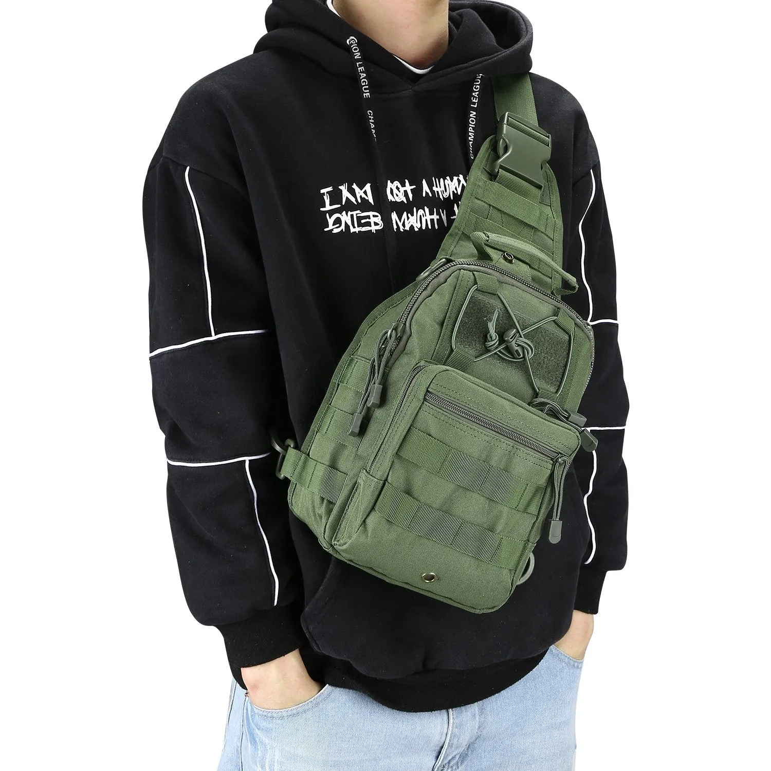 G4Free Outdoor Tactical Backpack,Military Sport Pack Shoulder Backpack Army Green