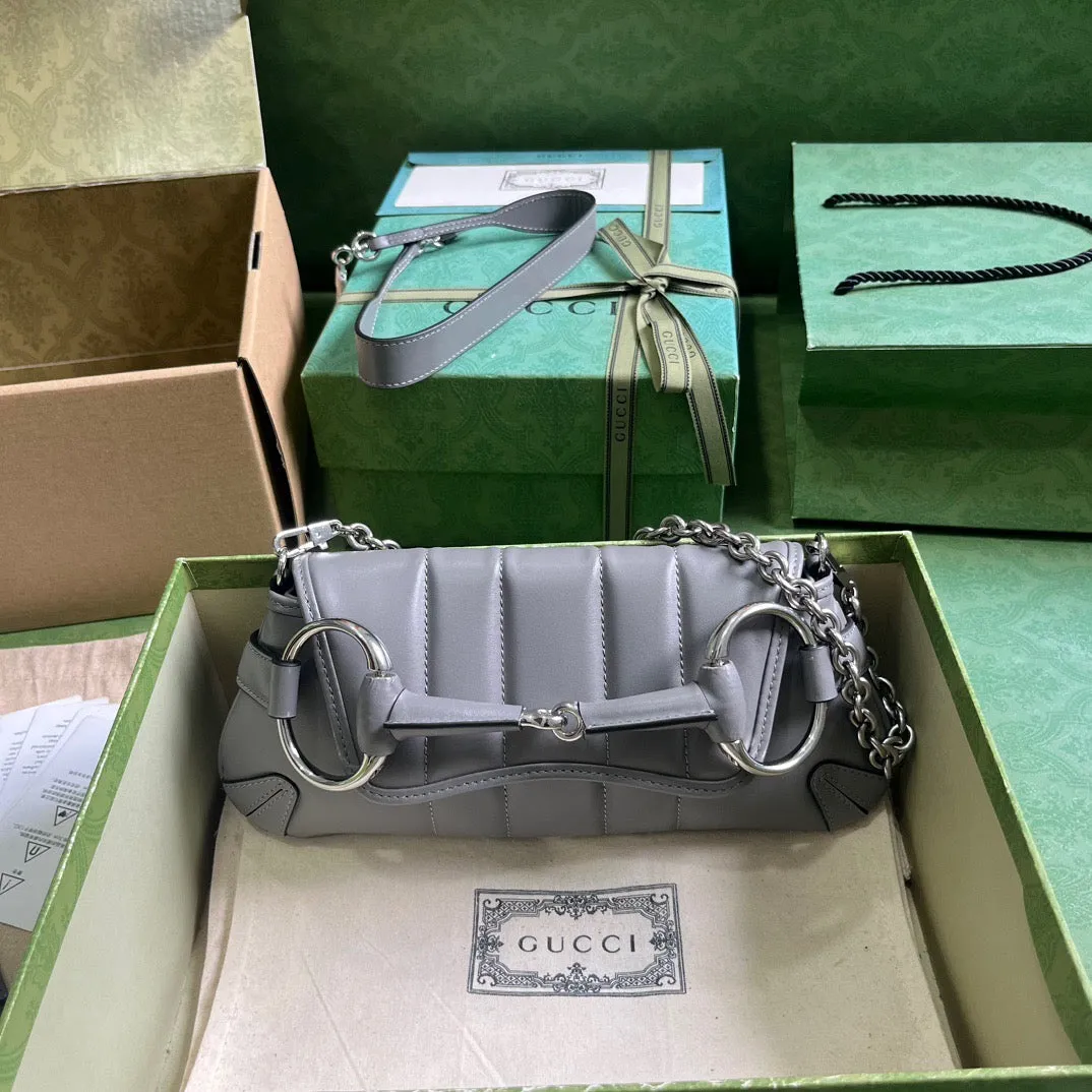 GC589 Gucci Horsebit Chain Small Shoulder Bag / HIGHEST QUALITY VERSION / 10.6"W x 4.5"H x 2"D
