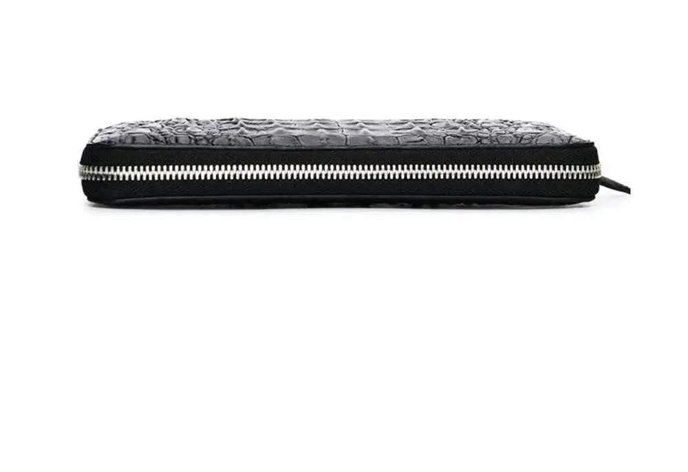 Genuine crocodile leather Large Long Zip Wallet
