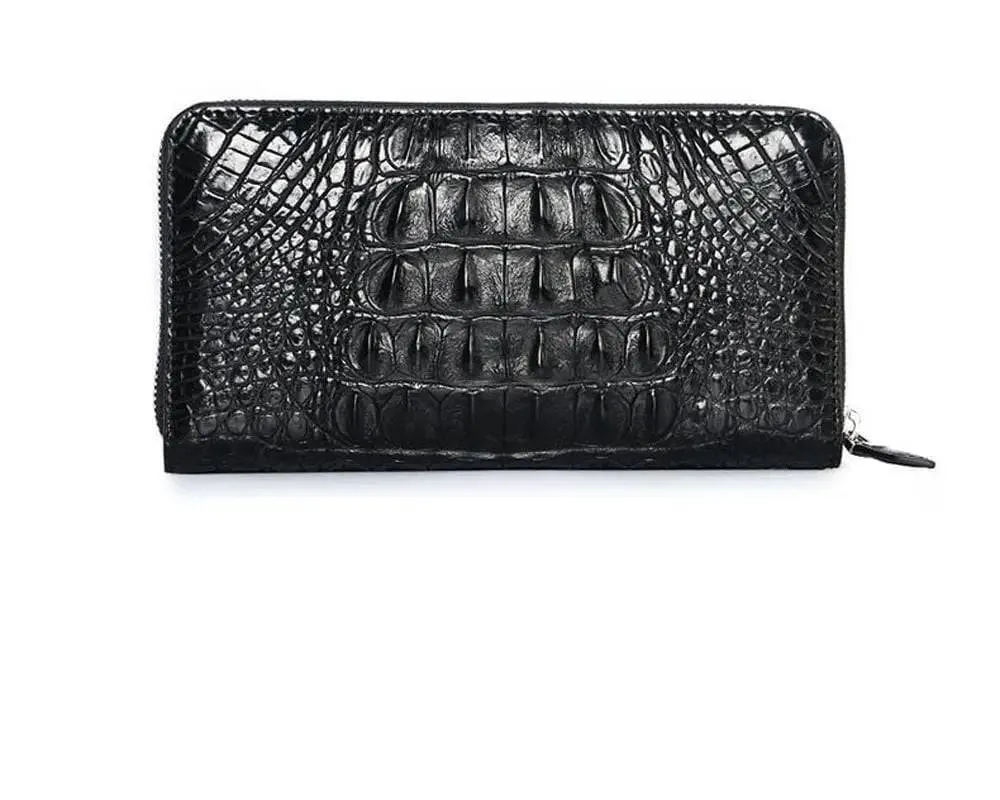Genuine crocodile leather Large Long Zip Wallet
