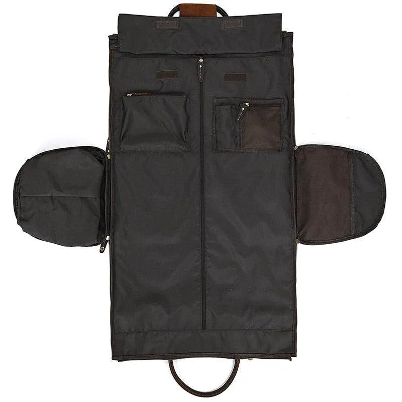 Genuine Leather Folding Duffel Bag for Business Suit