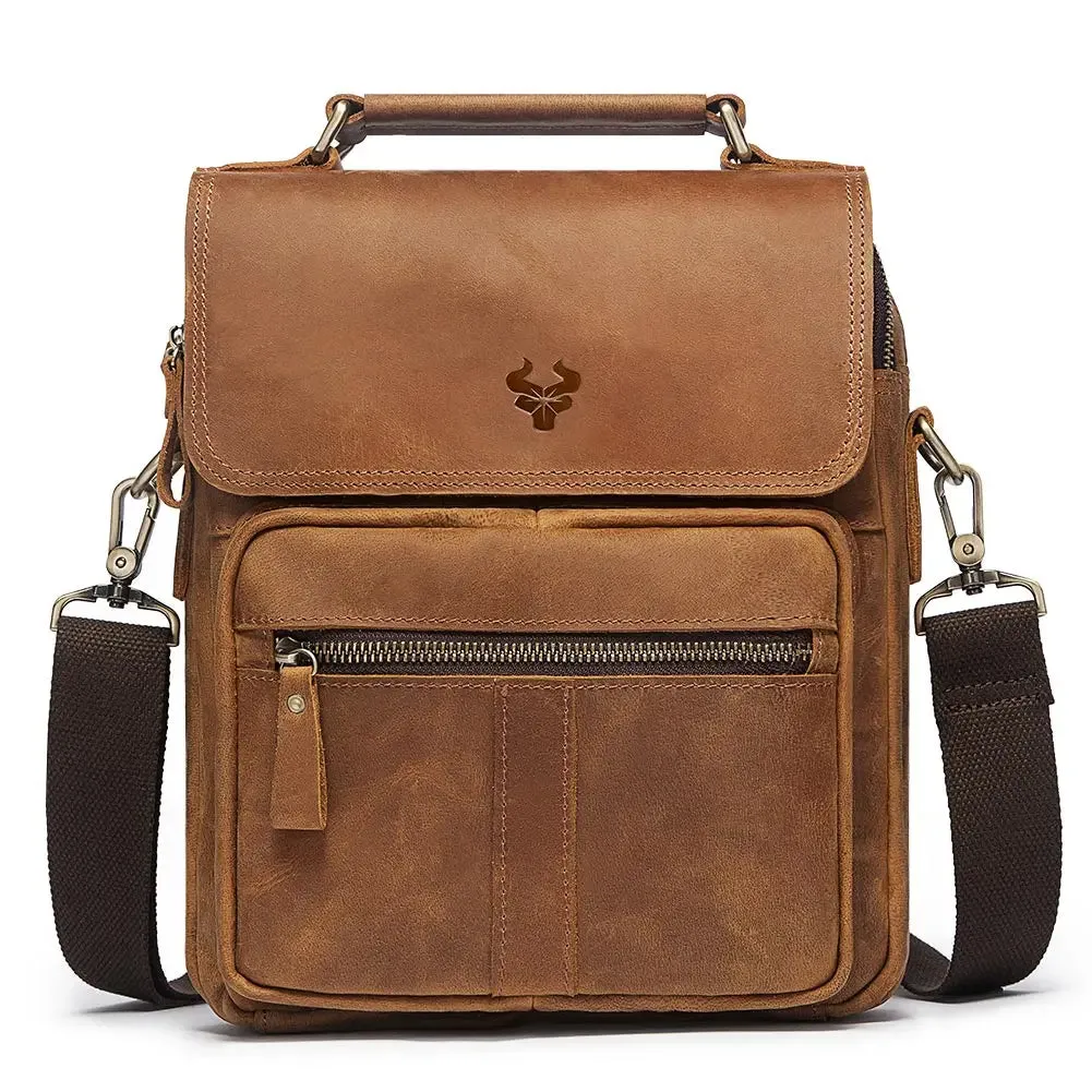 Genuine Leather Men's Shoulder Bag Luxury Work Business Messenger Bags