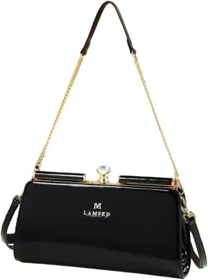 Genuine Leather Women's Top Handle Satchel Crossbody Handbags Clutch Evening Bag Purses Small Shoulder Bags