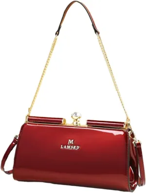 Genuine Leather Women's Top Handle Satchel Crossbody Handbags Clutch Evening Bag Purses Small Shoulder Bags