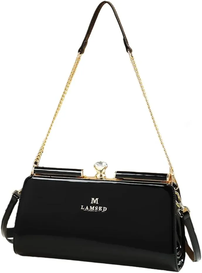 Genuine Leather Women's Top Handle Satchel Crossbody Handbags Clutch Evening Bag Purses Small Shoulder Bags
