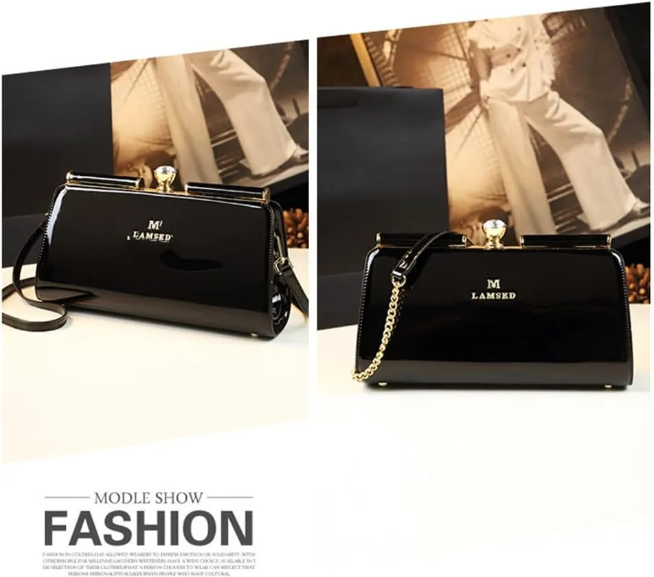 Genuine Leather Women's Top Handle Satchel Crossbody Handbags Clutch Evening Bag Purses Small Shoulder Bags