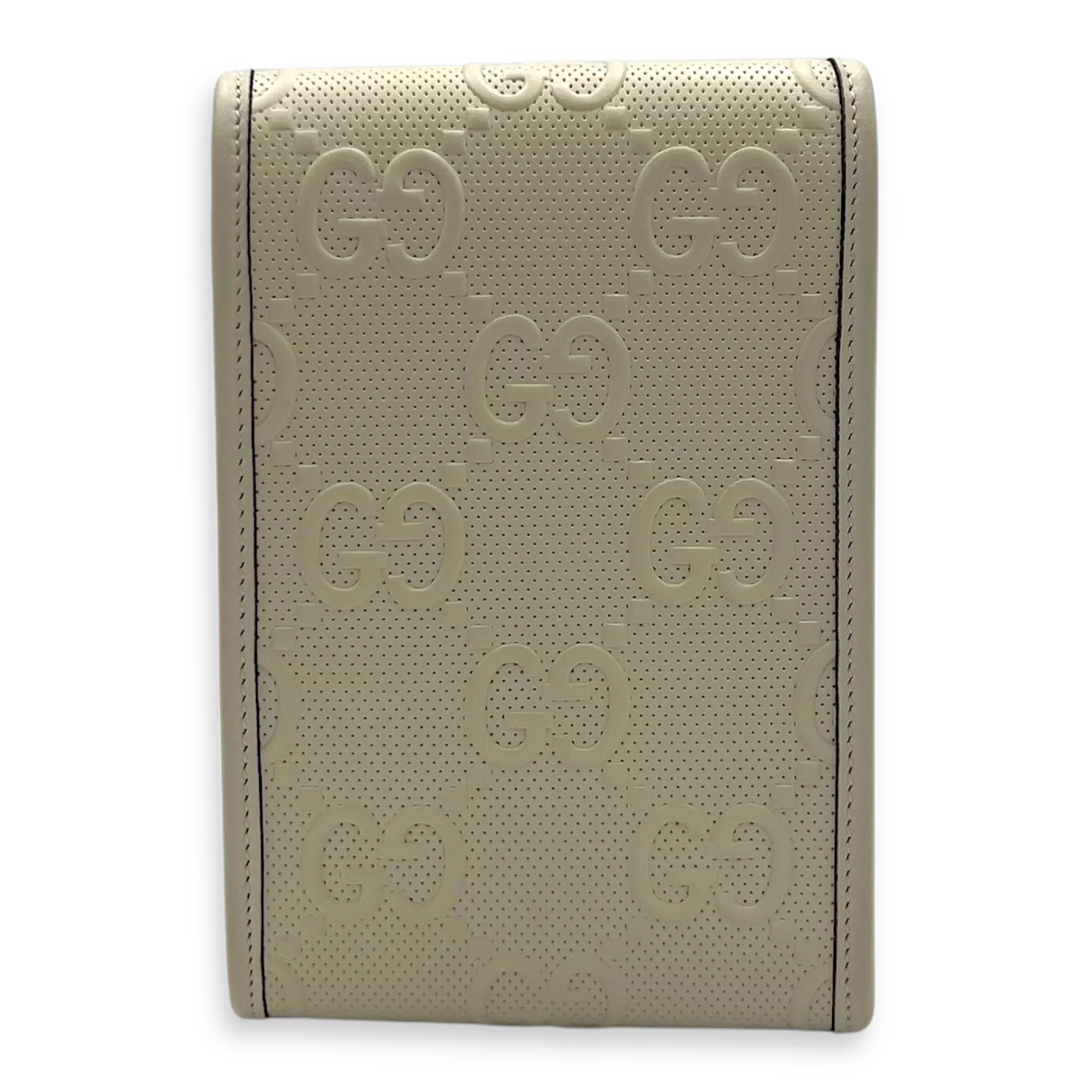 GG Crossbody Bag White in Calfskin, Silver hardware