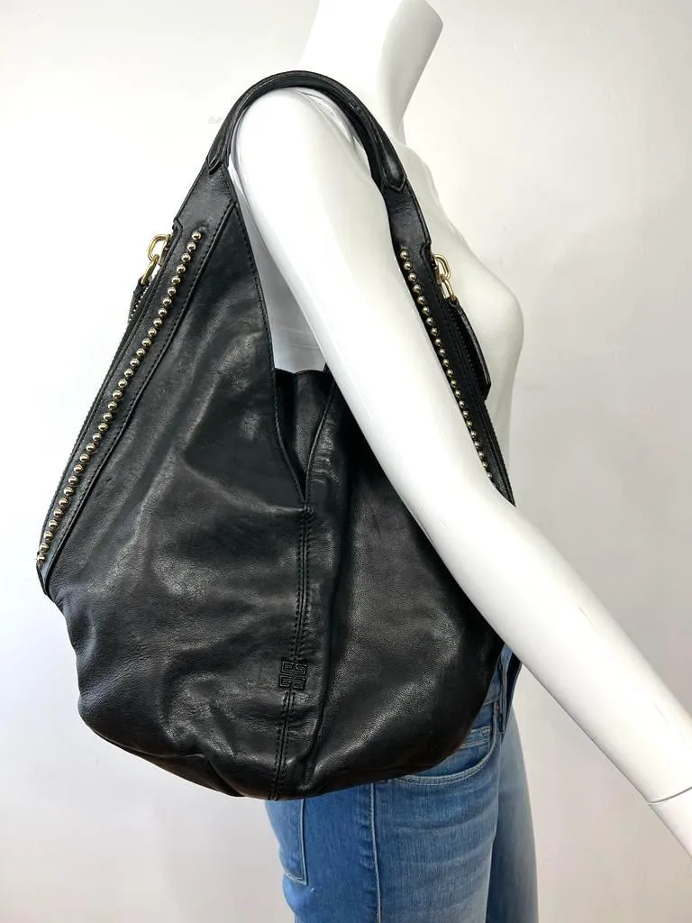 GIVENCHY LAMBSKIN LEATHER TINHAN LARGE HOBO BAG
