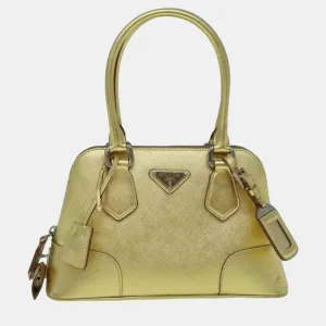 Gold Leather Saffiano To Handle bag
