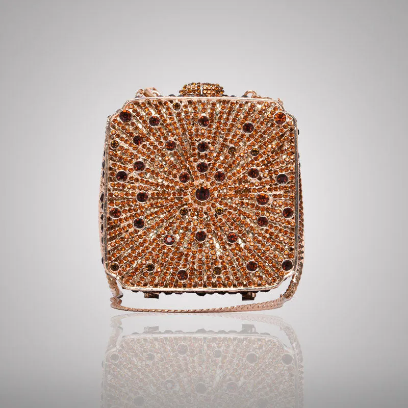 Gorgeous Gold Swarovski Crystal Clutch | C910