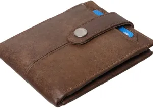 GOUS Men & Women Casual Brown Genuine Leather Wallet (10 Card Slots)
