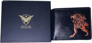 GOUS Men Casual, Formal Black Genuine Leather Wallet (8 Card Slots)