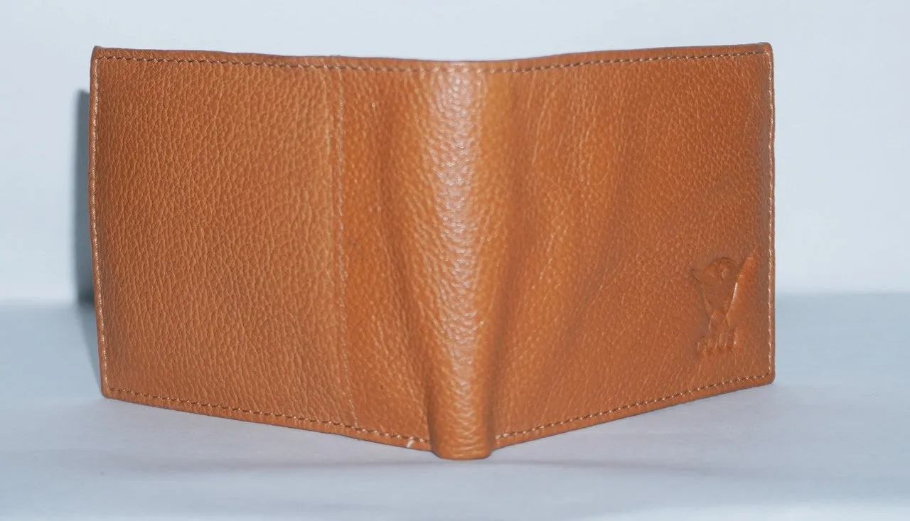 GOUS Men Casual Tan Genuine Leather Wallet (6 Card Slots)