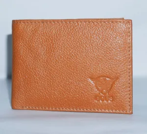 GOUS Men Casual Tan Genuine Leather Wallet (6 Card Slots)