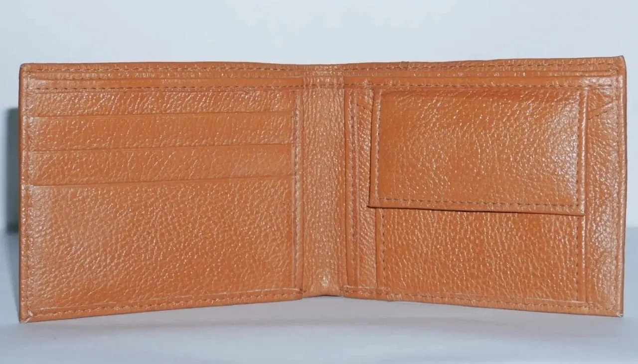 GOUS Men Casual Tan Genuine Leather Wallet (6 Card Slots)