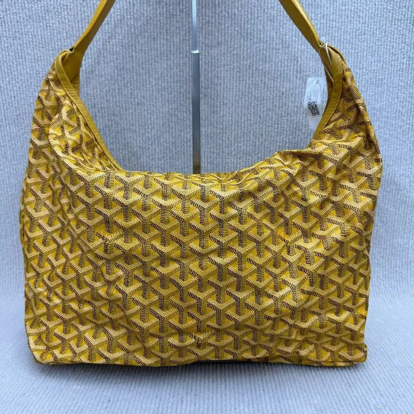 Goyard Yellow Printed Hobo Bag Large