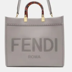 Gray Leather Sunshine Medium Bag