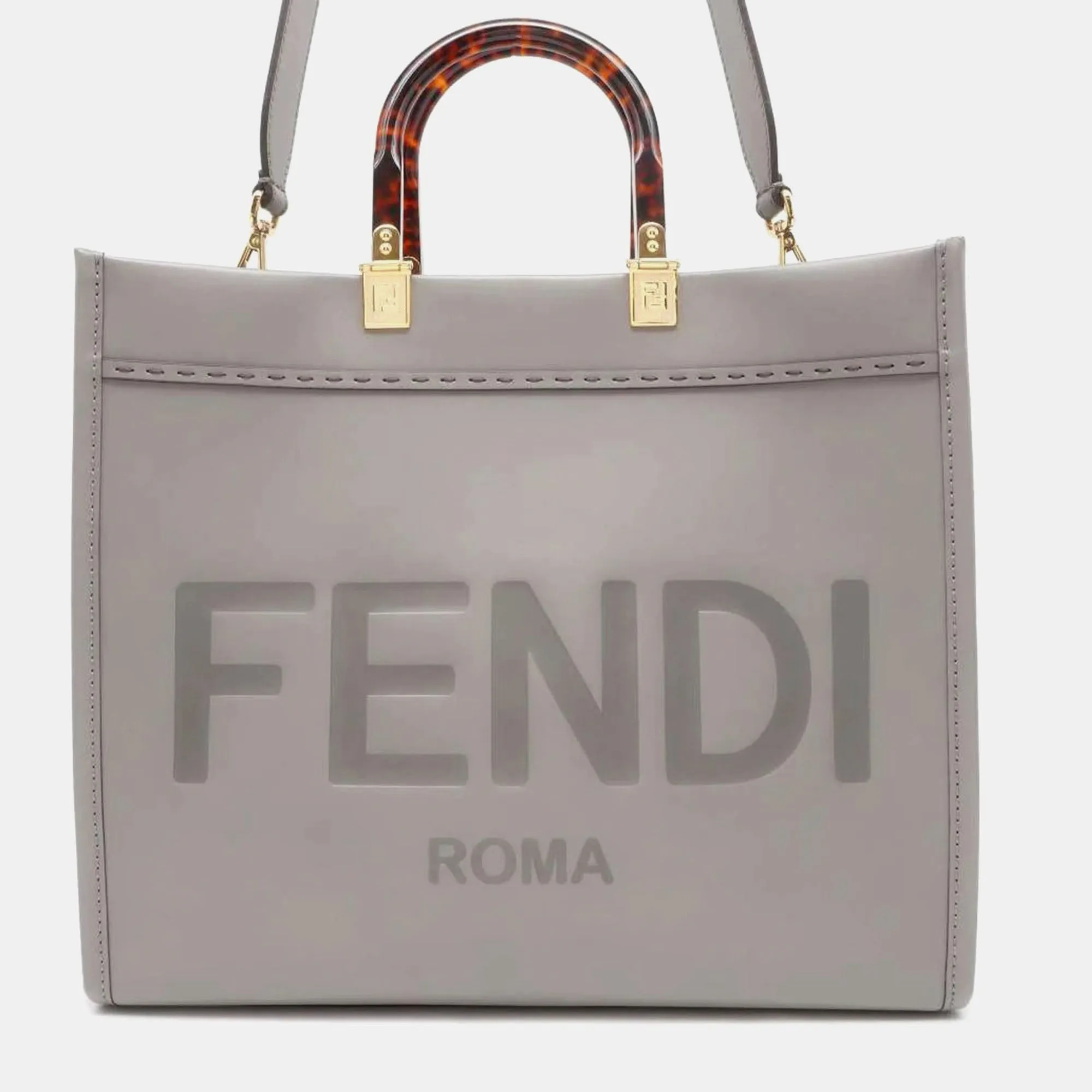 Gray Leather Sunshine Medium Bag
