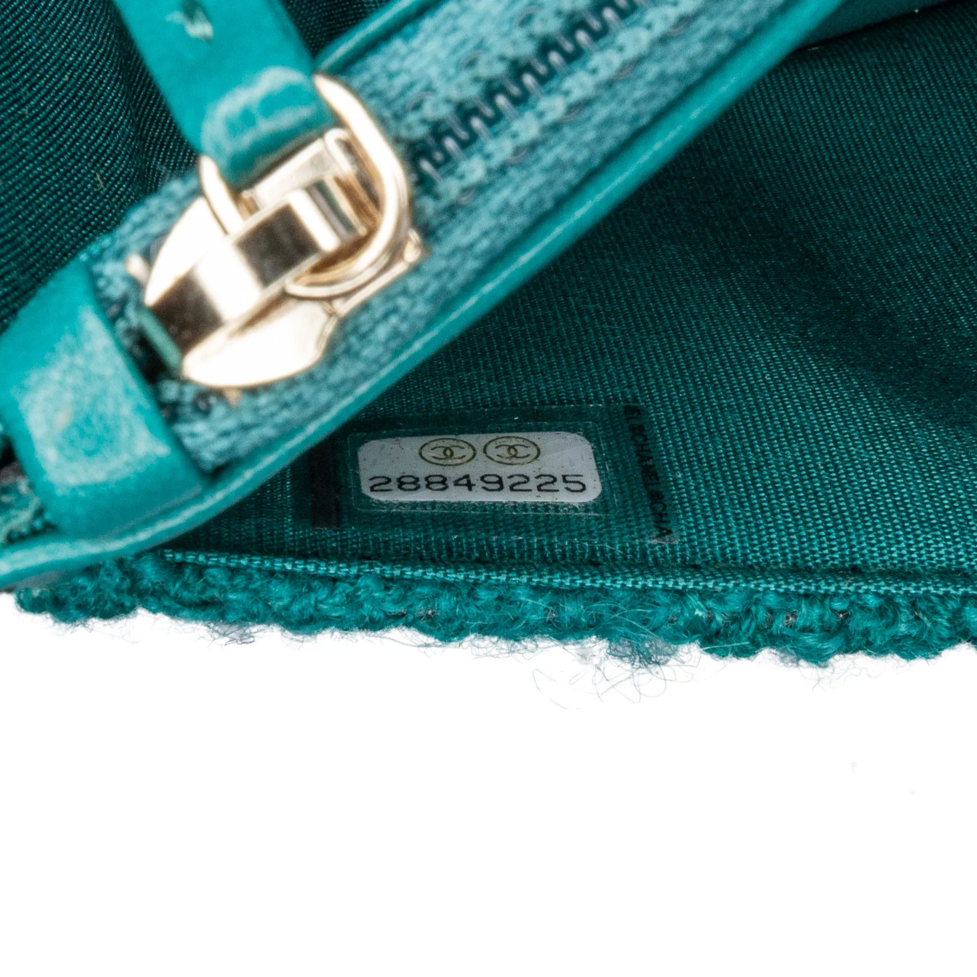 Green Chanel Tweed 19 Wallet On Chain Satchel