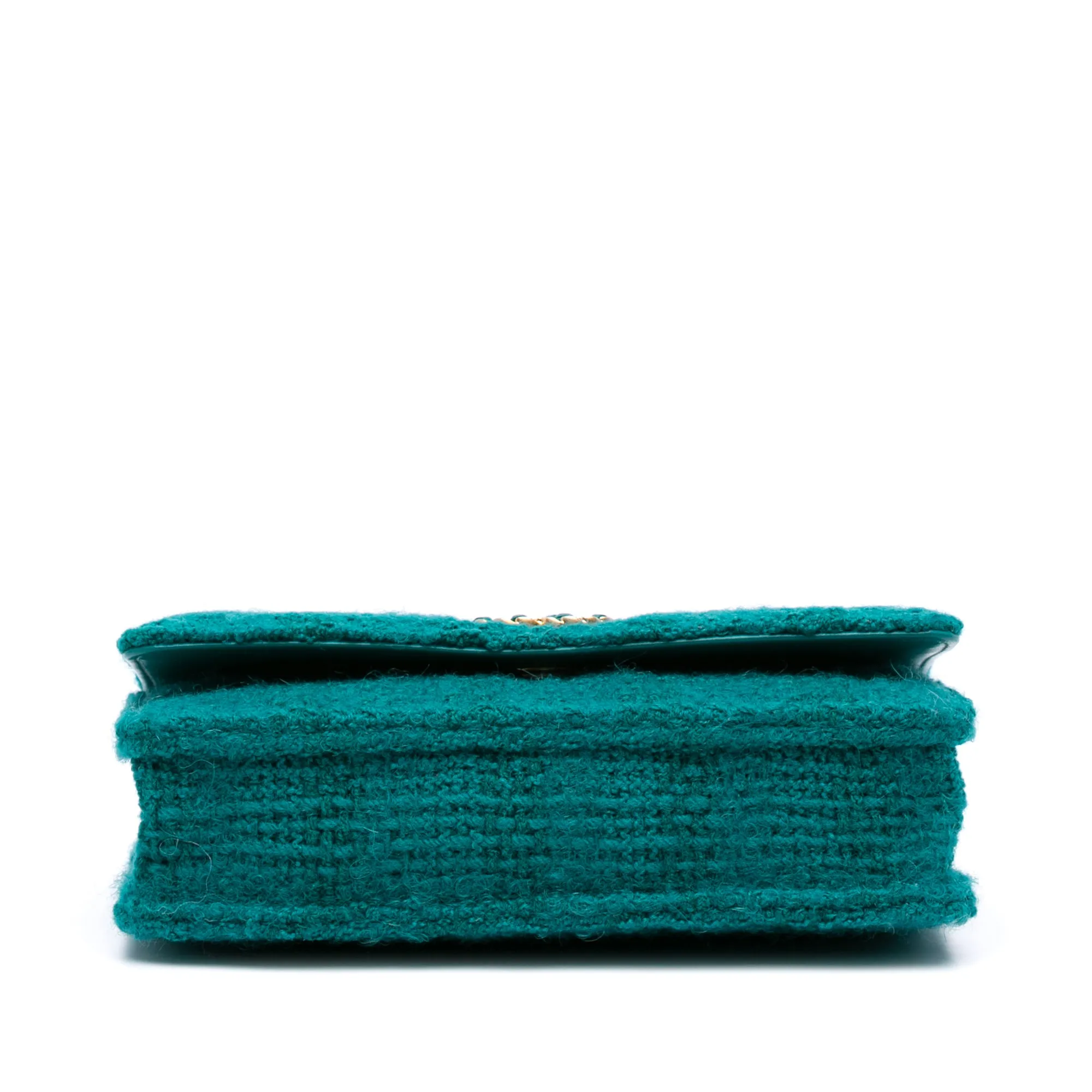 Green Chanel Tweed 19 Wallet On Chain Satchel