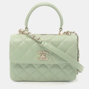 Green Leather Trendy CC Small Shoulder Bag