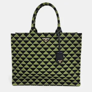Green/Black Canvas Symbole Tote Bag