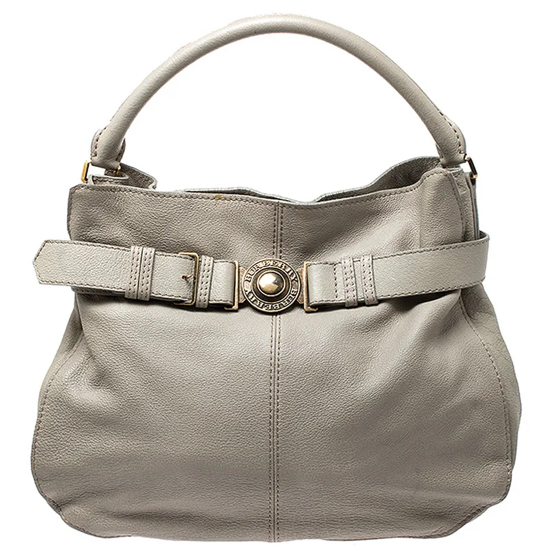 Grey Leather Lambeth Hobo